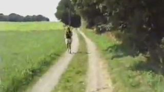 Girl pissing and pooping after jogging