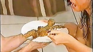 Smearing shit with Brazilian girl