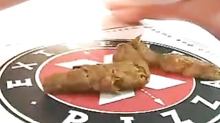 Teen shits on a pizza box