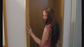 Girl with glasses pooping