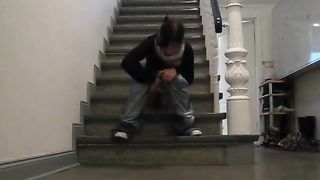 Pooping on stairs