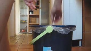 Piss and shit in garbage