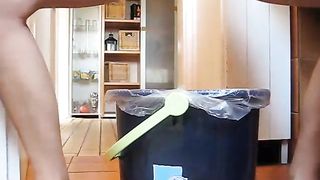 Piss and shit in garbage