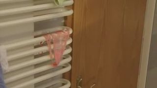 Girl shitting on a mirror