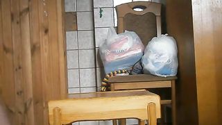 Girl diarrhea after having an enema