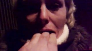 She enjoys eating shit