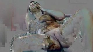 Gorgeous chubby Milf covered in shit