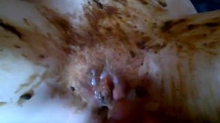 Shit and cum on her clit