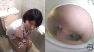 She drops a big yellow crap