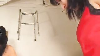 Cassandra and Eva torturing their slave
