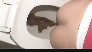 Big shit from a blonde girl