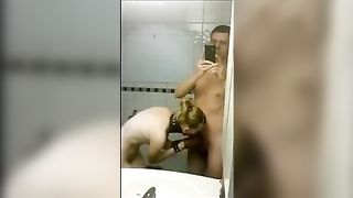 Blowjob with scat on her face