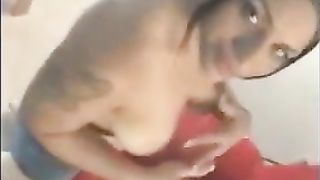 Hot tattooed girl pooping