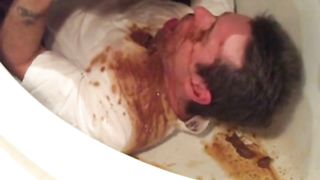 Liquid scat on his face
