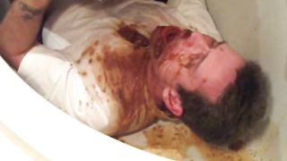 Liquid scat on his face