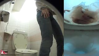Follow a girl in the bathroom