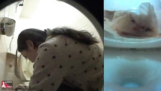 Follow a girl in the bathroom