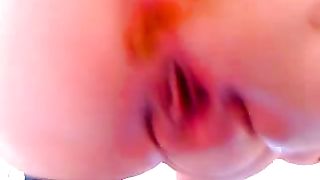 Yellow shit in her blue panties