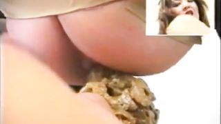 Shitting on her male slave