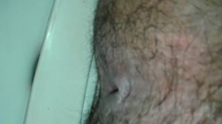 Hairy girl pooping