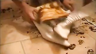 Mature woman smearing shit