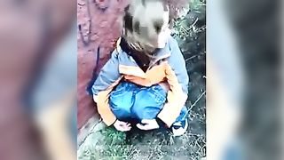 Shit behind a building