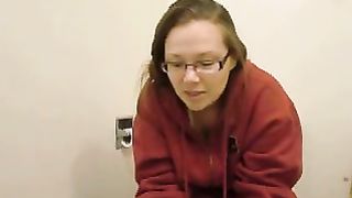 Ginger girl pooping