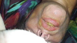 Grandma eating fresh poop