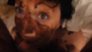 Sucking a shitty cock