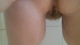 Creamy poop on his hands