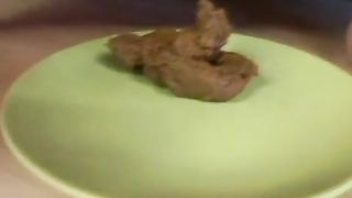 Tattooed girl pooping