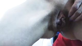 Redhead camgirl eating her own shit