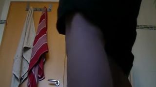 Beautiful blonde babe pooping slowly