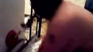 BBW babe riding mounted dildo