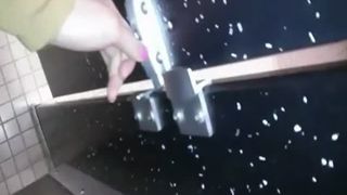 Horny wife peeing and shitting in toilet