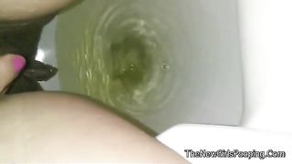 Horny wife peeing and shitting in toilet