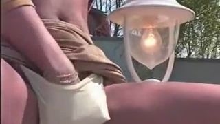 Rich teen peeing outdoor