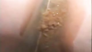 Creamy poop in white pantyhose slow