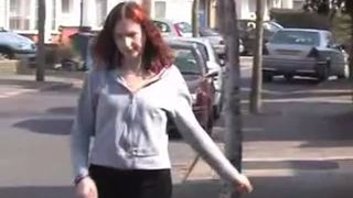 Teen redhead caught peeing in public
