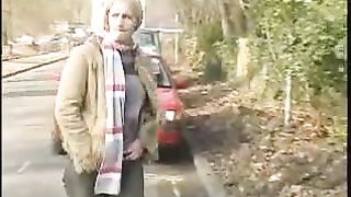 Peeing on wooden fench