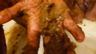 Slave girl eating poop