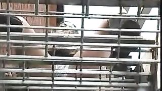 Slim girl peeing in her panties