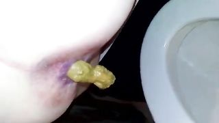 She did a mess in bathroom