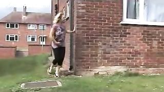 She's peeing around the house