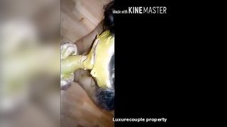 Masked girl fucked hard with poop