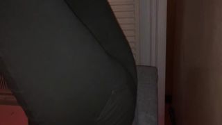 Shitting in black pants