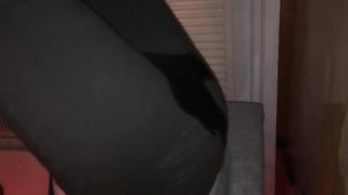 Shitting in black pants