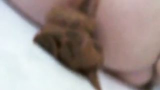 Blonde babe pulled panties aside