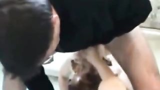 Face fucking a blonde milf