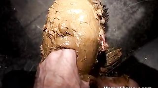 Face coating with brown shit